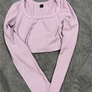 SHEIN Lilac Long Sleeve Crop Top